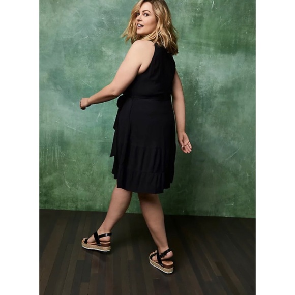 🆕 Black Woven Tiered Mini Dress 3X 22 24 NWT - Picture 5 of 8